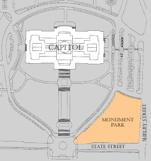 Area map of the Capitol Monument Park